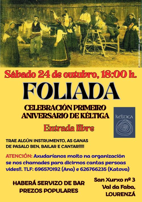 Foliada: Celebración do primeiro aniversario de Kéltiga